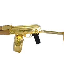Alternative view of Ak 47 Century Arms Underfolder, 7.62x39mm, 24 karat Gold Plated, w 24k Gold Plated Drum Magazine